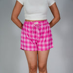 Load image into Gallery viewer, Berry Pink Gingham Shorts
