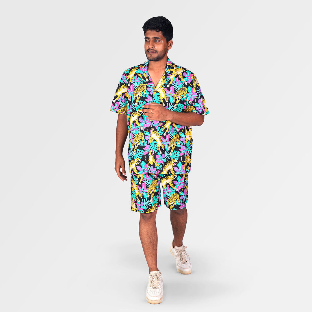 Tropic Like It's Hot Black Co-ord - Relaxed Fit