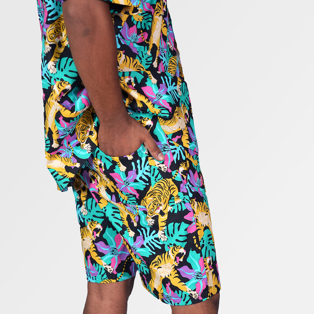Tropic Like It's Hot Black Co-ord - Relaxed Fit