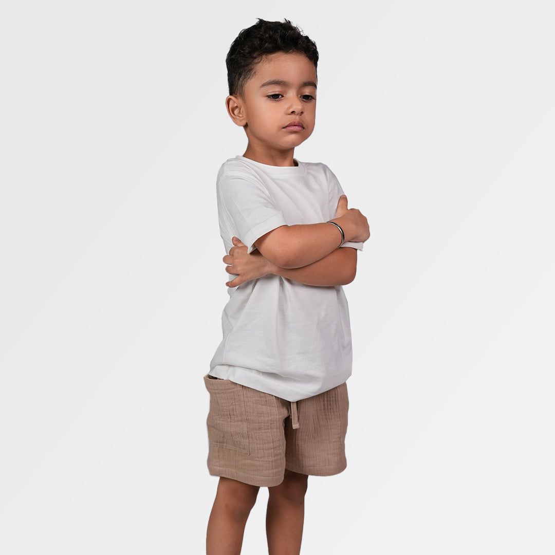 Beige Utility Shorts