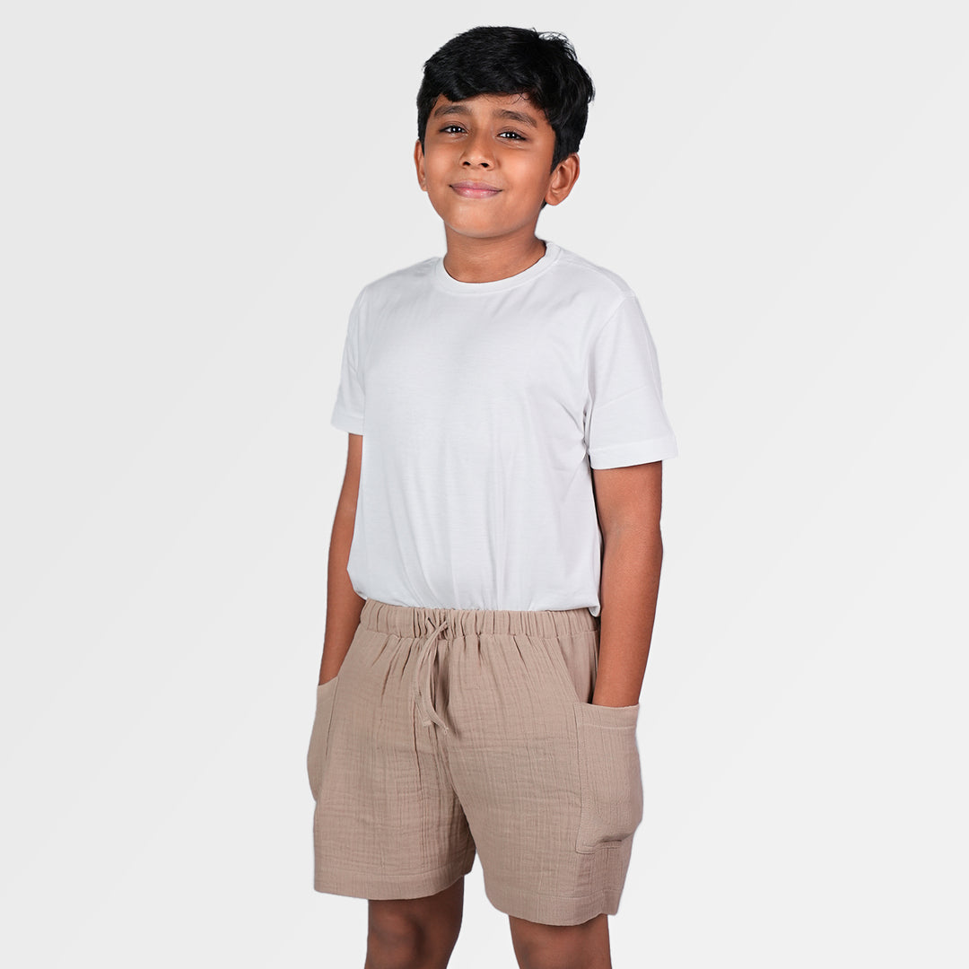 Beige Utility Shorts