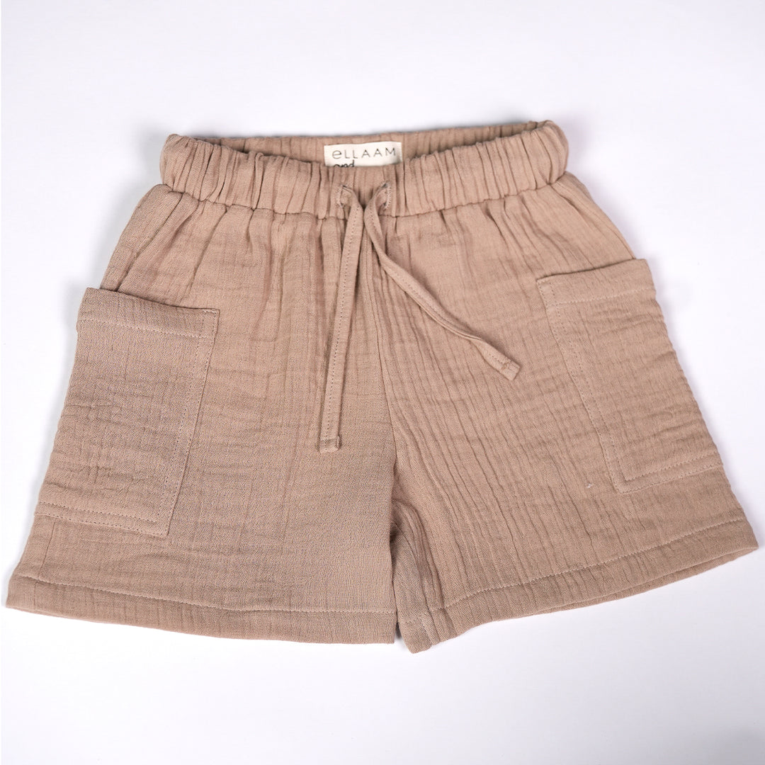 Beige Utility Shorts