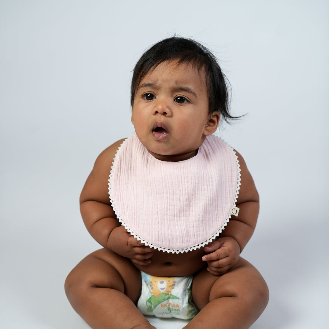 Rosie Posie Reversible Lace Bib