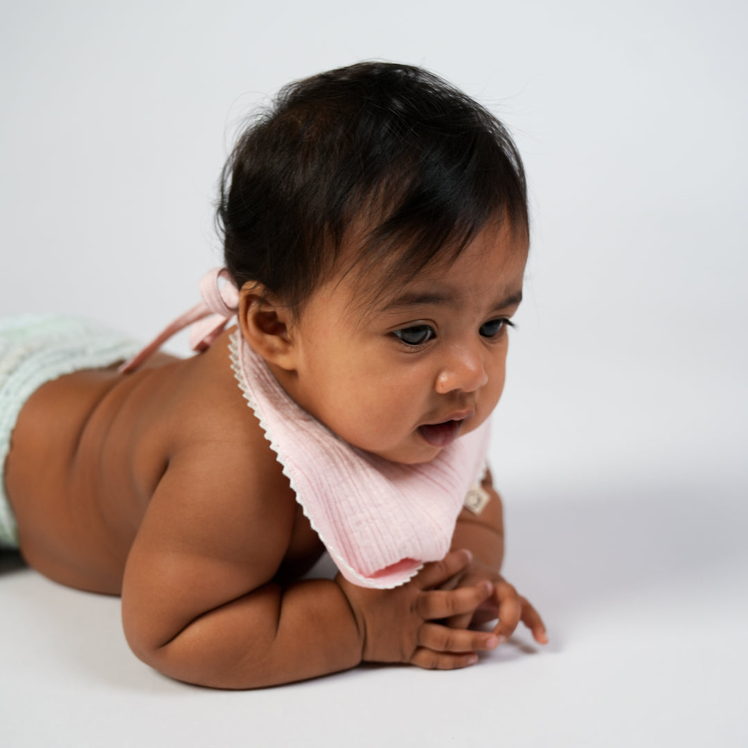 Rosie Posie Reversible Lace Bib