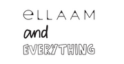 Text 'ellaam and EVERYTHING' in black on a white background